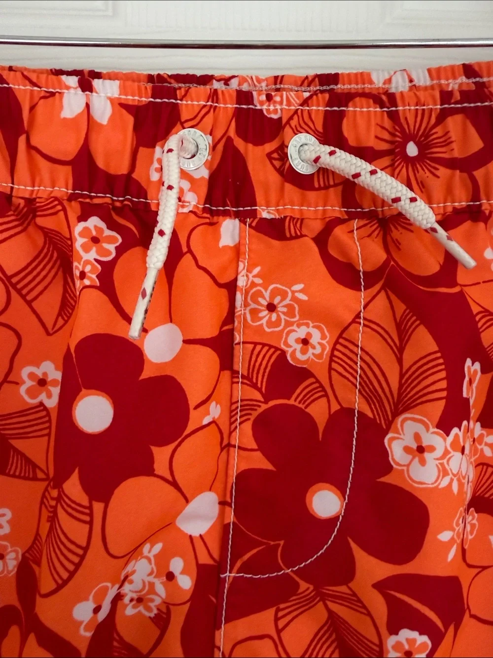 GAP Surf Boys Floral Swim Trunks Size L (10) Orange Tropical Mesh Lined